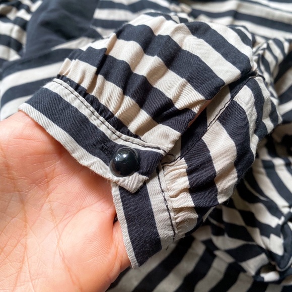 ☑️ BE BEAU BLACK TAN STRIPE LONG SLEEVE LOOSE DRESS! - Picture 7 of 9